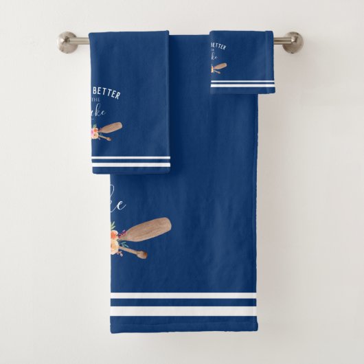 Het leven is beter bij het meer Nautical Bad Handdoek (Insitu)