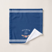 Het leven is beter bij het meer Nautical Bad Handdoek (Wasdoekje)