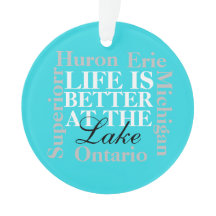 Het leven is beter bij het meer ornament