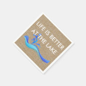 Het leven is beter bij het meer (witte) Burlap ser Servetten (Hoek)