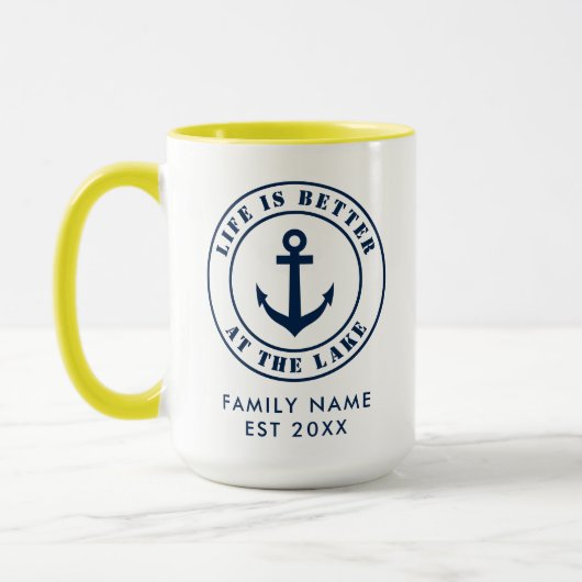 Het leven is beter bij het nautische ankerpunt van mok (Links)