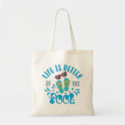 Het leven is beter bij het poolontwerp voor de zom tote bag (Voorkant)