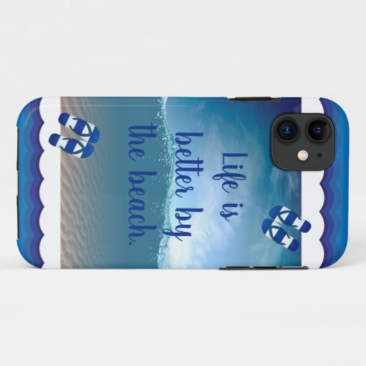 Het leven is beter bij het strand Case-Mate iPhone case (Achterkant (horizontaal))