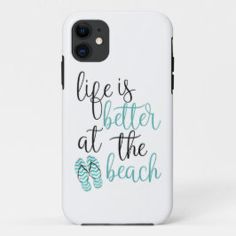 Het leven is beter bij het strand citaat met Teens Case-Mate iPhone 14 Hoesje
