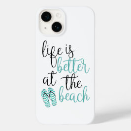Het leven is beter bij het strand citaat met Teens Case-Mate iPhone 14 Hoesje