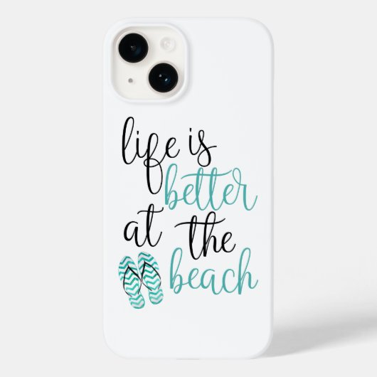 Het leven is beter bij het strand citaat met Teens Case-Mate iPhone Case (Achterkant)