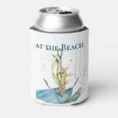 Het leven is beter bij het strand / het zeepaardje blikjeskoeler (Blikje Achterkant)