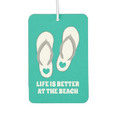 Het leven is beter bij het strand schattige auto l luchtverfrisser (Voorkant)