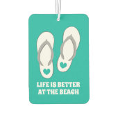 Het leven is beter bij het strand schattige auto l luchtverfrisser (Achterkant)