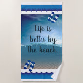 Het leven is beter bij het strand strandlaken (Voorkant)