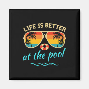 Het Leven Is Beter Bij Het Zwembad Zomer Vakantie Magneet