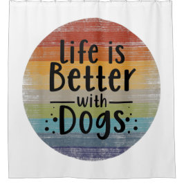 Het leven is beter bij honden douchegordijn