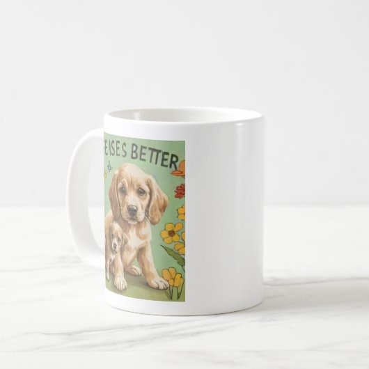 het leven is beter bij honden koffiemok (Voorkant links)