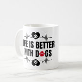 Het leven is beter bij honden koffiemok (Voorkant links)