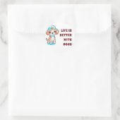 het leven is beter bij honden ronde sticker (Tas)