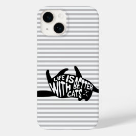 Het leven is beter bij katten | Fun Typografie Case-Mate iPhone Case