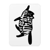 Het leven is beter bij katten | Fun Typografie Magneet (Verticaal)
