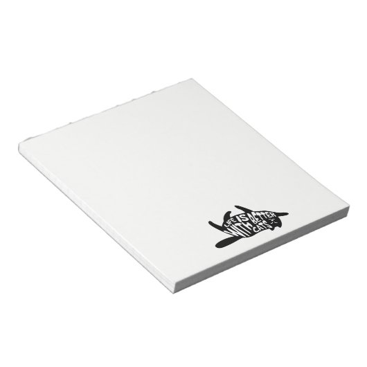 Het leven is beter bij katten | Fun Typografie Notitieblok (Schuin)