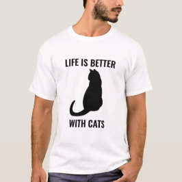 Het leven is beter bij katten t-shirt