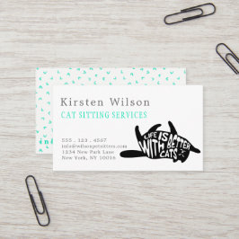 Het leven is beter bij katten | Zitten van katten  Visitekaartje