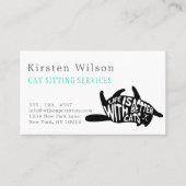 Het leven is beter bij katten | Zitten van katten  Visitekaartje (Voorkant)