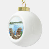 Het leven is beter bij keramische kerstavond in he keramische bal ornament (Rechts)
