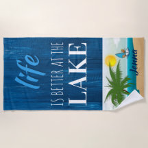 Het leven is beter bij Lake Blue Wood Personalized