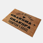 Het leven is beter bij oma en opa's huis Schattige Deurmat (Schuin)