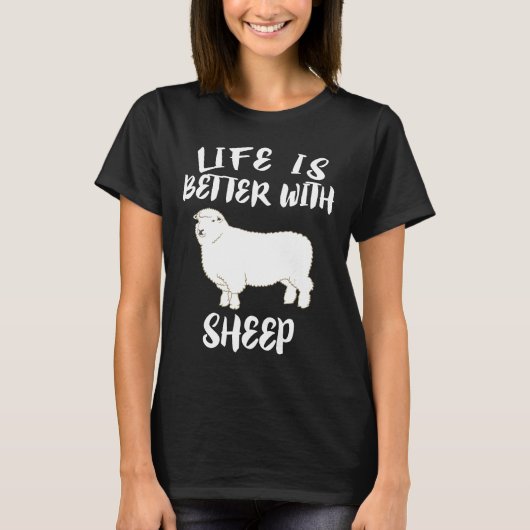 Het leven is beter bij schapen t-shirt (Voorkant)