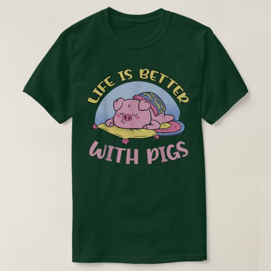 Het leven is beter bij varkens t-shirt (Design voorkant)