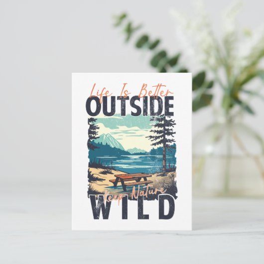 Het leven is beter buiten - Natuur Adventure Briefkaart (Staand voorkant)