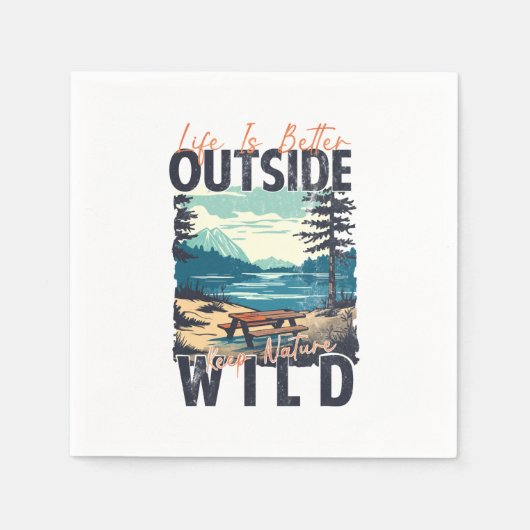 Het leven is beter buiten - Natuur Adventure Servet (Voorkant)