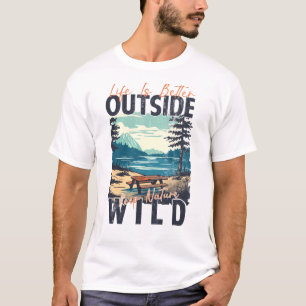 Het leven is beter buiten - Natuur Adventure T-shi T-shirt