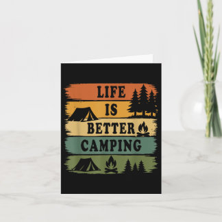 Het leven is beter Camping Retro Outdoor Hiking Vi Kaart