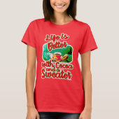 Het leven is beter Cocoa Fun Holiday Sweater Logo T-shirt (Voorkant)