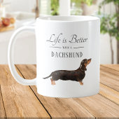Het leven is beter Dachshund Koffiemok