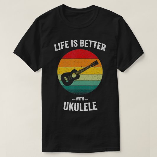 Het leven is beter dan dat van Ukulele Hawaiian Uk T-shirt (Design voorkant)
