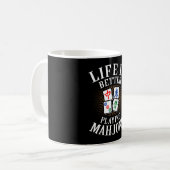 Het leven is beter dan Mahjong Funny Mahjong Mam Koffiemok (Voorkant links)