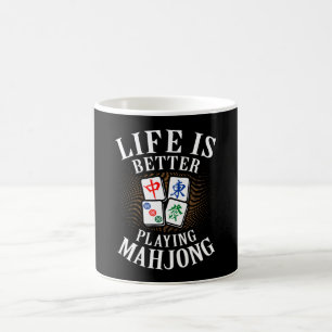 Het leven is beter dan Mahjong Funny Mahjong Mam Koffiemok