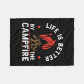 Het leven is beter door de kampeerder kamperen fleece deken (Voorkant (Horizontaal))