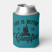 Het leven is beter door de kampvuur blikjeskoeler (Blikje Voorkant)