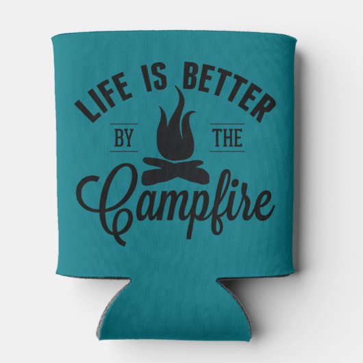 Het leven is beter door de kampvuur blikjeskoeler (Achterkant)