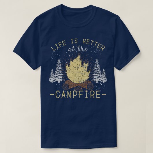 Het leven is beter door de kampvuur t-shirt (Design voorkant)