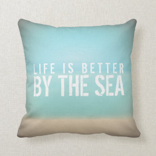 Het leven is beter door de Zee Beach Square Pillow Kussen