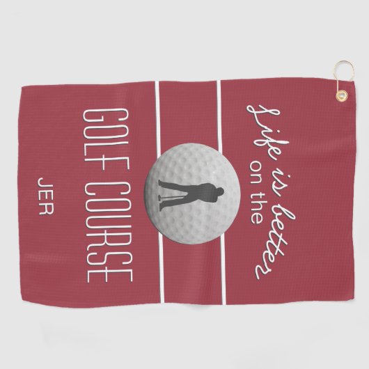Het leven is beter door het Golferen Quote Initial Golfhanddoek (Horizontaal)