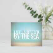 Het leven is beter door het Zee Beach Landscape Br Briefkaart (Staand voorkant)