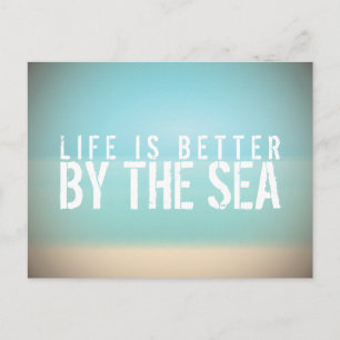 Het leven is beter door het Zee Beach Landscape Br Briefkaart