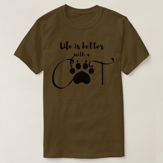 Het leven is beter een Kat T-shirt (Design voorkant)