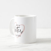 Het leven is beter gezoemd koffiemok (Voorkant links)
