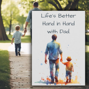 Het leven is beter hand in hand met papa Vaderdag Kaart